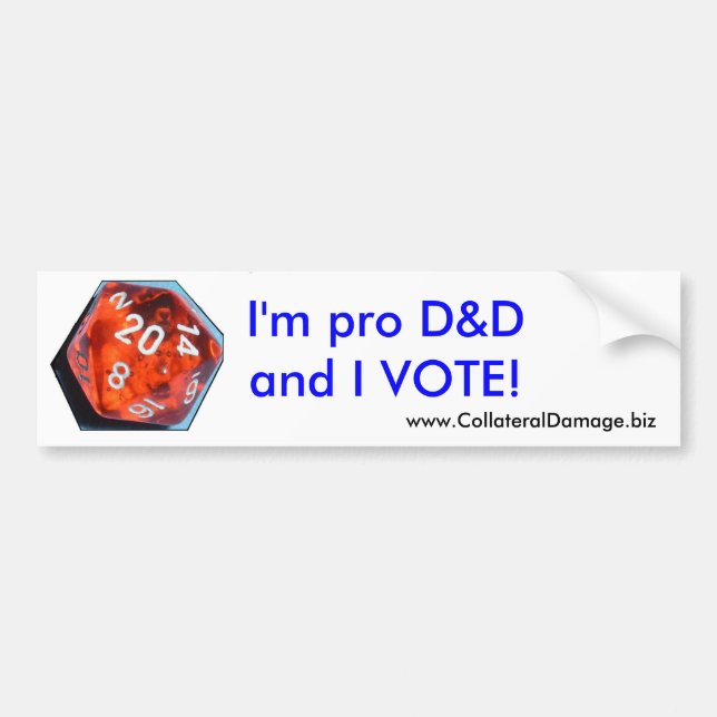 Autocollant De Voiture Je suis pro D&D et JE VOTE l'autocollant (Devant)