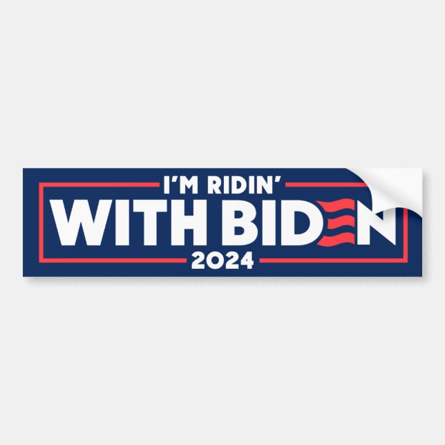 Autocollant De Voiture Je suis Ridin' With Biden 2024 (Devant)