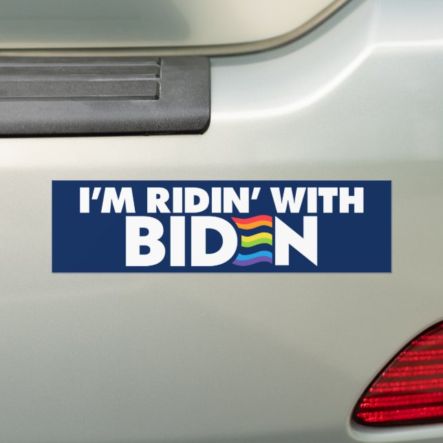 Autocollant De Voiture Je suis Ridin' With Biden 2024 LGBTQ (En voiture)