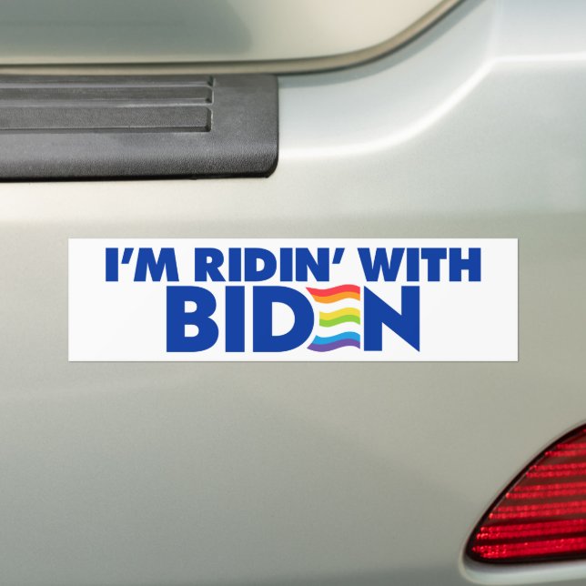 Autocollant De Voiture Je suis Ridin' With Biden 2024 LGBTQ (En voiture)