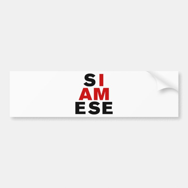 AUTOCOLLANT DE VOITURE JE SUIS SIAMESE (Devant)
