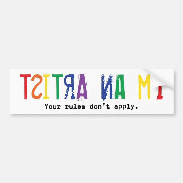 Autocollant De Voiture Je suis un artiste (l'adhésif pour pare-chocs) (Devant)