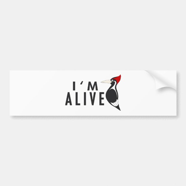 Autocollant De Voiture Je suis vivant - pivert affiché par ivoire (Devant)