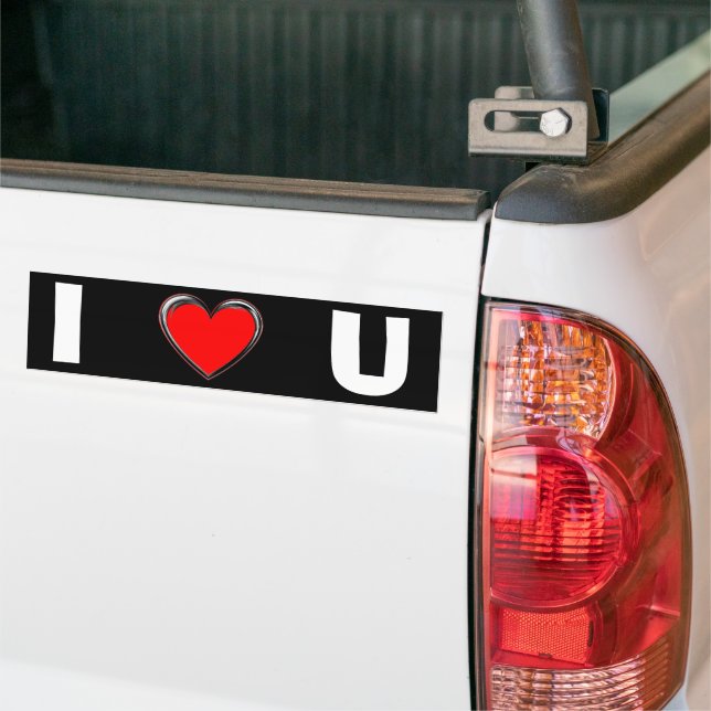 AUTOCOLLANT DE VOITURE JE T'AIME "COEUR" (Sur camion)