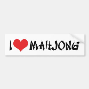 Autocollant De Voiture Je t'aime Mahjong Heart - Amateur de Mah Jong