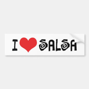 Autocollant De Voiture Je t'aime Salsa cœur