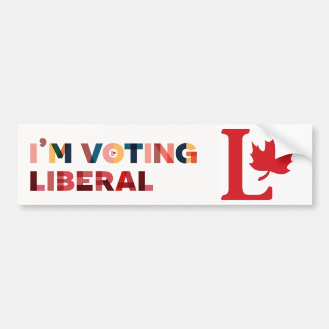 Autocollant De Voiture 'Je vote Libéral' (Devant)