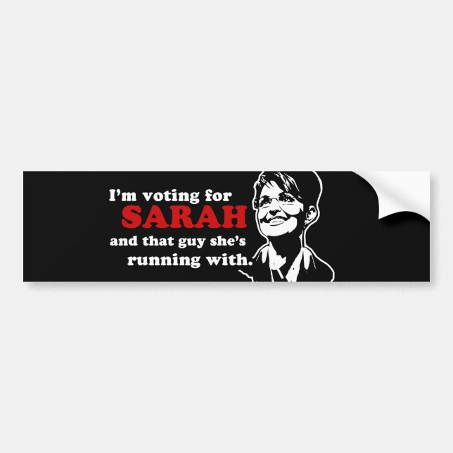 Autocollant De Voiture Je vote pour le bumpersticker de Sarah (Devant)