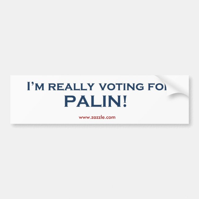 Autocollant De Voiture Je vote vraiment pour Sarah Palin ! (Devant)