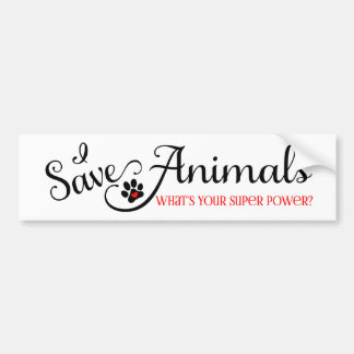 Autocollant De Voiture J'économise les animaux, quelle est votre super pu