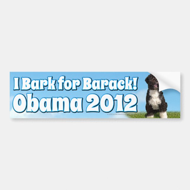 Autocollant De Voiture J'écorce pour Barack, BO le premier chien Obama (Devant)
