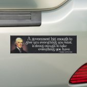 Autocollant De Voiture Jefferson : Méfiez-vous des grands gouvernements (On Car)