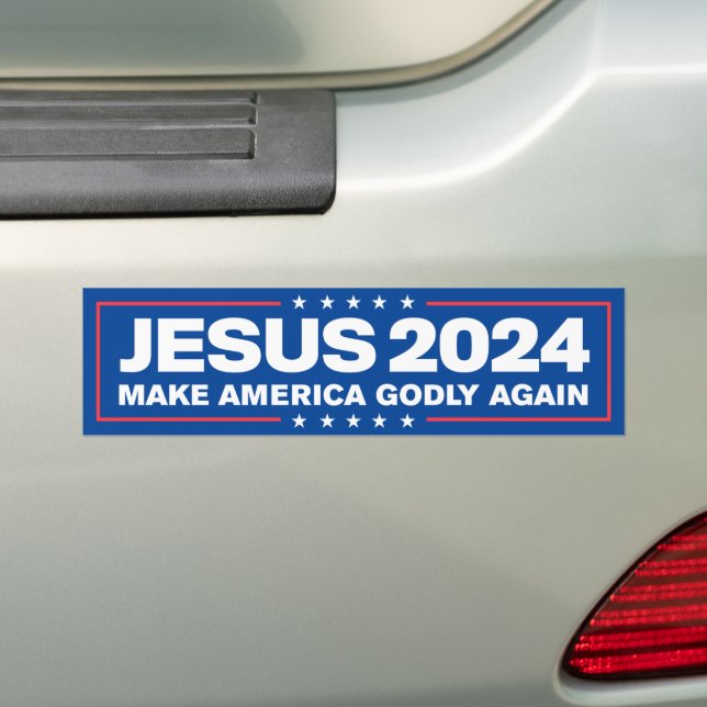 Autocollant De Voiture Jésus Christ 2024 Rendre l'Amérique à nouveau chèr (En voiture)