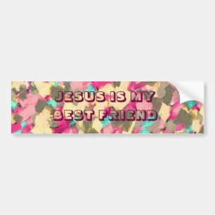 AUTOCOLLANT DE VOITURE JÉSUS EST MON MEILLEUR AMI