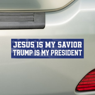 Autocollant De Voiture Jésus Est Mon Sauveur Trump Est Mon Président