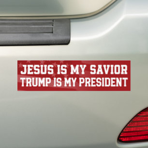 Autocollant De Voiture Jésus Est Mon Sauveur Trump Est Mon Président