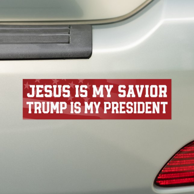 Autocollant De Voiture Jésus Est Mon Sauveur Trump Est Mon Président (En voiture)