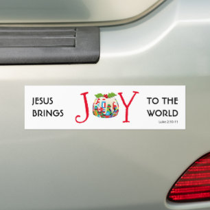 Autocollant De Voiture JESUS   JOIE AU MONDE   Christian   Noël