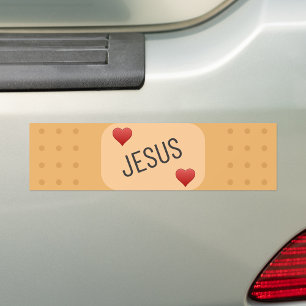 Autocollant De Voiture Jesus Patch / bandaid, Jésus guérit les blessures