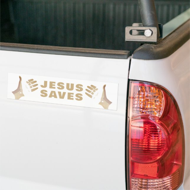 AUTOCOLLANT DE VOITURE JESUS SAVES (Sur camion)