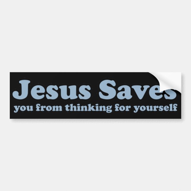 Autocollant De Voiture Jesus Saves Satire athée (Devant)