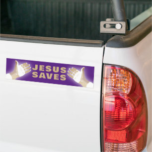 Autocollant De Voiture JESUS SAVES violet