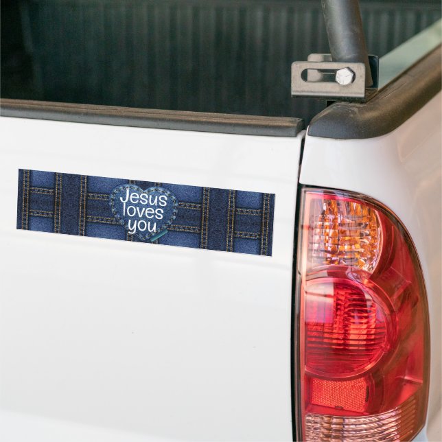 Autocollant De Voiture Jésus t'aime (Sur camion)