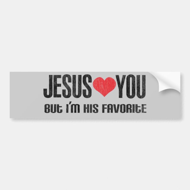 Autocollant De Voiture Jésus vous aime (Devant)