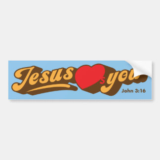 Autocollant De Voiture Jésus Vous Aime Sticker