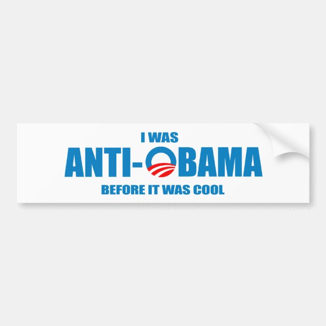 Autocollant De Voiture J'étais Anti-Obama avant que c'ait été T-shirt (Devant)