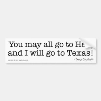 Autocollant De Voiture J'irai au Texas !