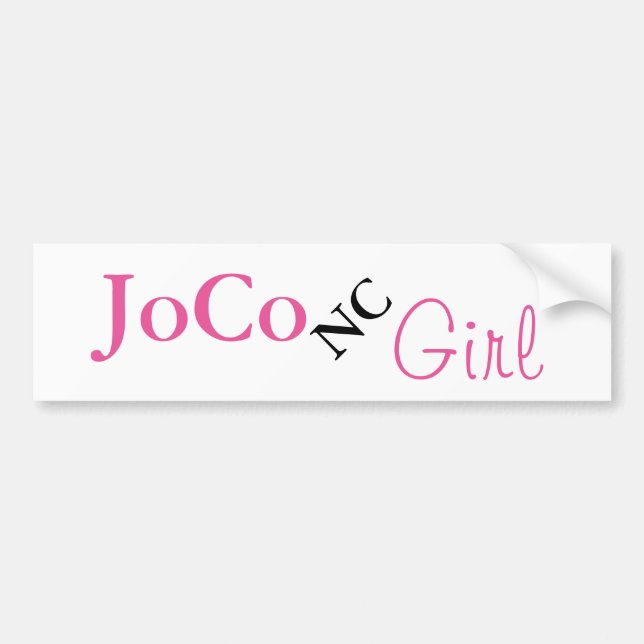 Autocollant De Voiture JoCo NC Girl sur blanc (Devant)