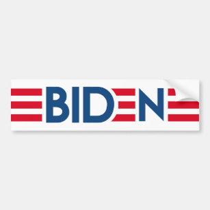 Autocollant De Voiture Joe Biden 2024 - rayures modernes rouge bleu