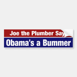 Autocollant De Voiture Joe le plombier dit une déception d'Obama