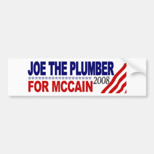 Autocollant De Voiture Joe le plombier pour McCain