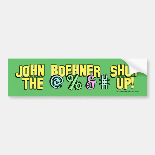 Autocollant De Voiture John Boehner a fermé le @%&# ! (Devant)