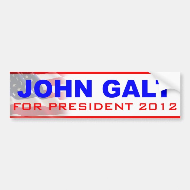 Autocollant De Voiture John Galt pour le président 2012 (Devant)