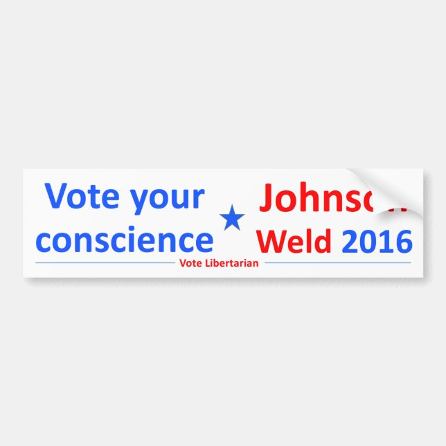 Autocollant De Voiture Johnson-Soudure 2016 -- Votez votre conscience (Devant)