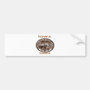 Autocollant De Voiture Joint d'état de l'Iowa Hawkeye