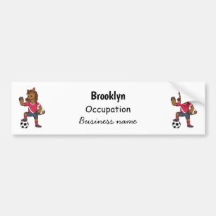 Autocollant De Voiture Joli cheval drôle jouant dessin de football