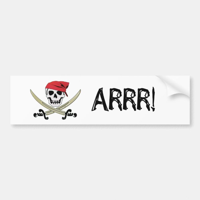 Autocollant De Voiture Jolly roger Arrr de drapeau de pirate ! Adhésif (Devant)