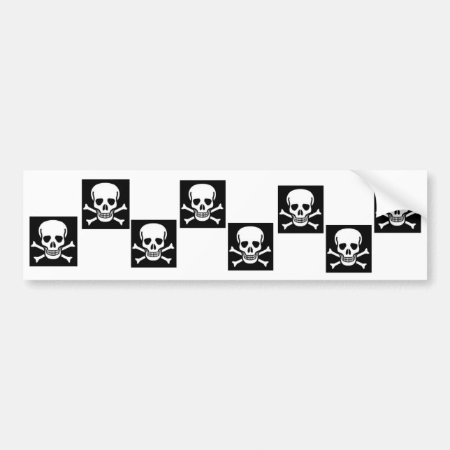Autocollant De Voiture Jolly roger Checkered (Devant)