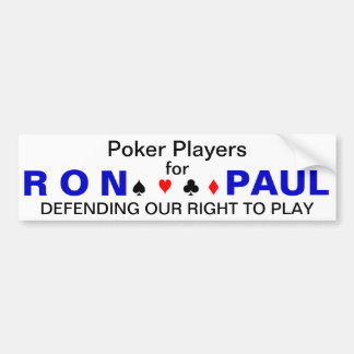 Autocollant De Voiture Joueurs de poker pour Ron Paul