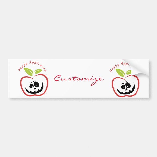 Autocollant De Voiture Joyeux Appleween Jack O'lantern Thunder_Cove (Devant)
