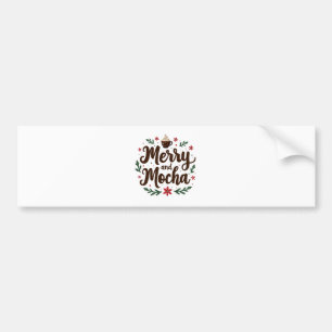 Autocollant De Voiture Joyeux et Mocha Boire Noël Café Noël Noël Noël Noë