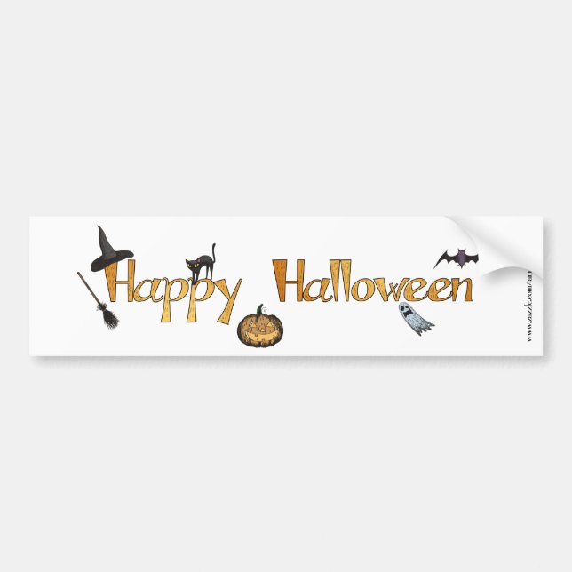 Autocollant De Voiture Joyeux Halloween (Devant)