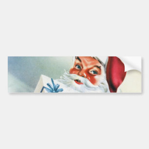 Autocollant De Voiture Joyeux Noël à tous (Père Noël Vintage)