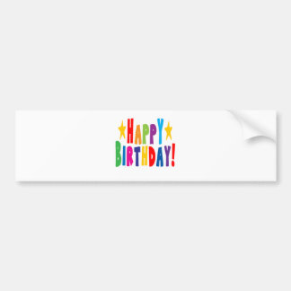 Autocollant De Voiture Joyeux texte d'anniversaire coloré