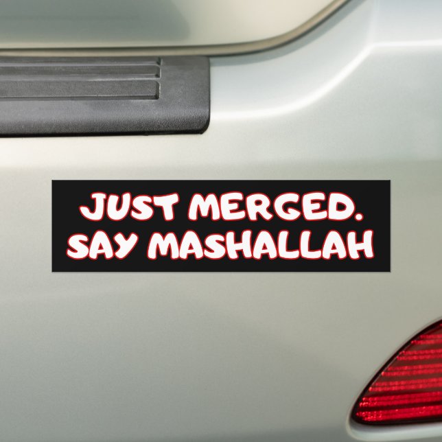 Autocollant De Voiture Just Merged Say Mashallah Funny Muslim Car (En voiture)