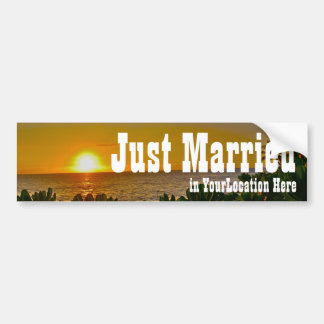 Autocollant De Voiture Juste plage tropicale mariée